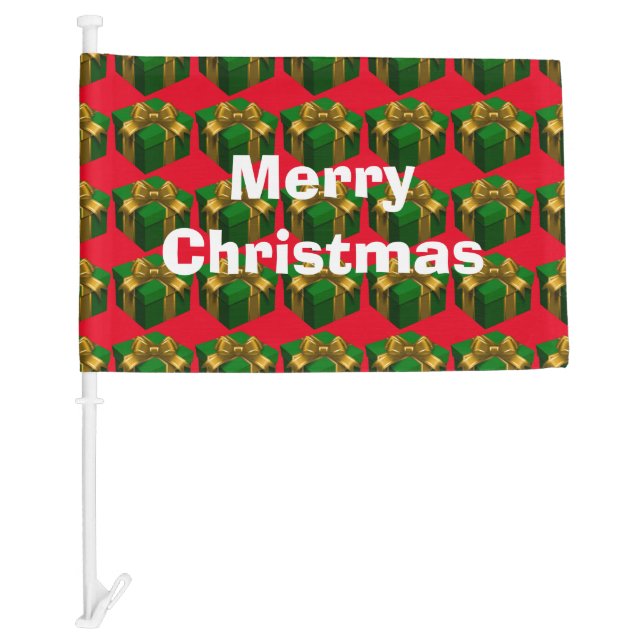 Merry Christmas and Gifts Car Flag (Front)
