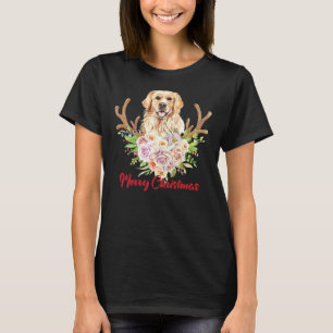 Merry Christmas And Golden Retriever Dog Christmas T-Shirt