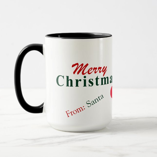 Merry Christmas and Hanging Ornament Christmas  Mug (Left)