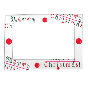 Merry Christmas and Hanging Ornament Magnetic Frame