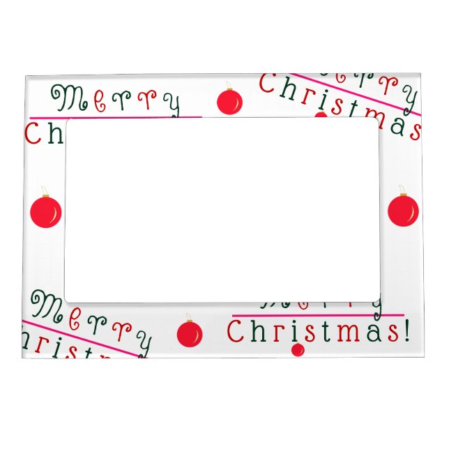 Merry Christmas and Hanging Ornament Magnetic Frame (Front)
