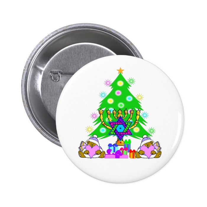 Merry Christmas and Happy Hanukkah Button