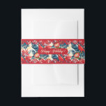 Merry Christmas and Happy New Year! 2025 Blue Bird Invitation Belly Band<br><div class="desc">Merry Christmas and Happy New Year! 2025 - 2026 "May your heart be filled with all the joys of the season." Exotic Blue Bird and beautiful Christmas flowers and berry plant floral wreath, navy blue, Noel, XMAS, Holy / Christmas decoration, Winter Holiday garden, Festive Noel Party, Kids Birthday Event, Family...</div>