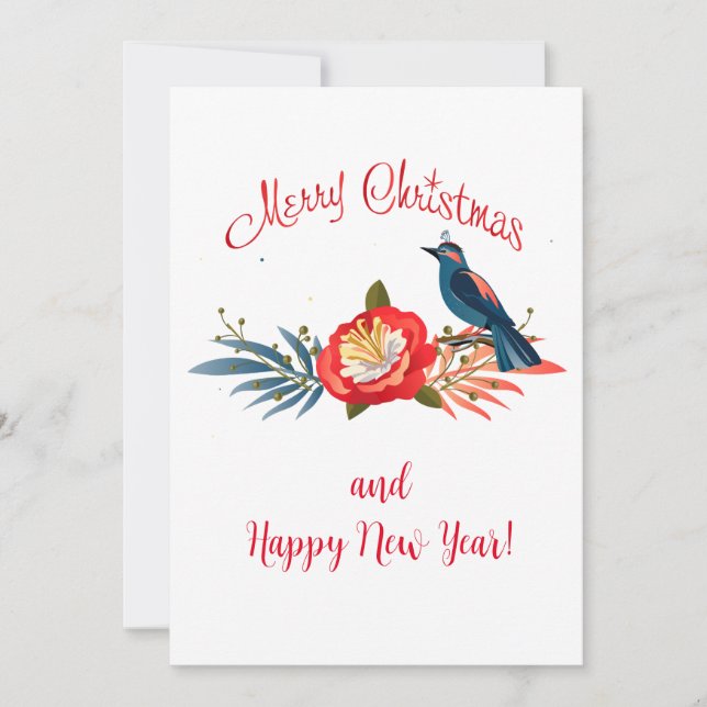 Merry Christmas and Happy New Year! 2026 Blue Bird Holiday Card (Front)