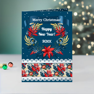 Merry Christmas and Happy New Year! 2026 Red Bird Foil Holiday Card