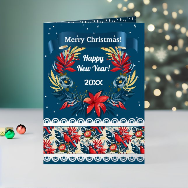 Merry Christmas and Happy New Year! 2026 Red Bird Foil Holiday Card (Holiday In Situ 2)