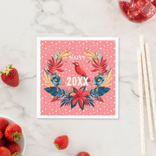 Merry Christmas and Happy New Year! 20XX Red Bird Napkins