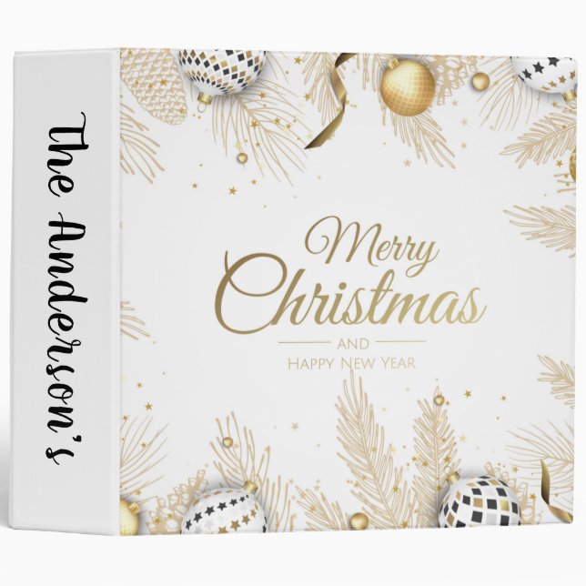 Merry Christmas and Happy New Year 3 Ring Binder (Front/Spine)