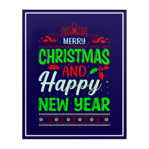 Merry Christmas And Happy New Year-61064 Acrylic Print