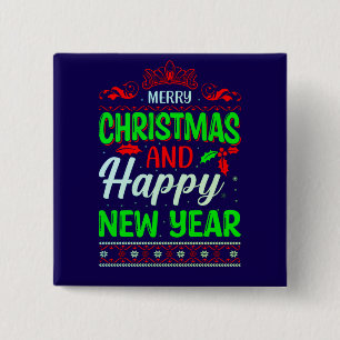Merry Christmas And Happy New Year-61064 Button
