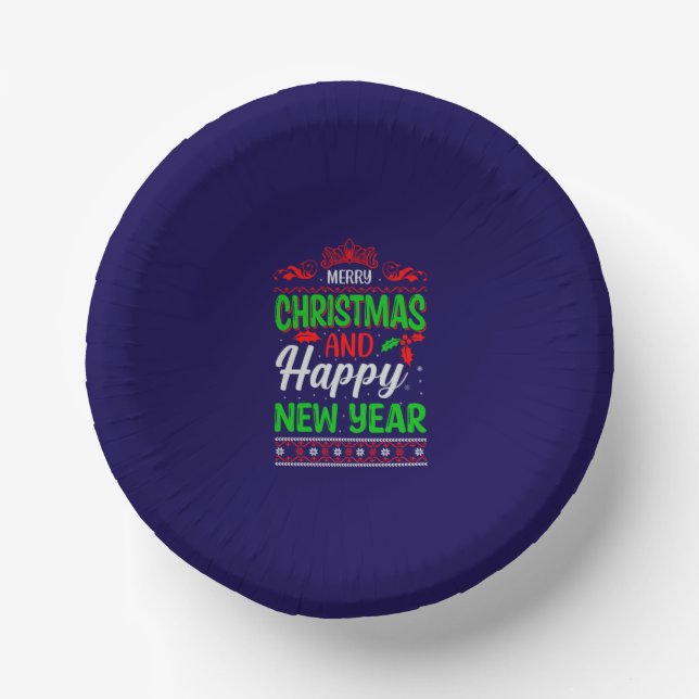 Merry Christmas And Happy New Year-61064 Paper Bowls (Front)