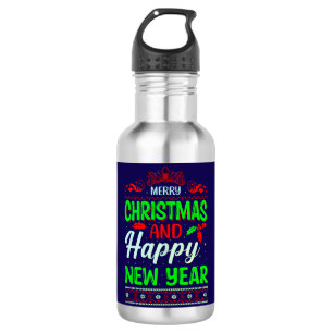 Merry Christmas And Happy New Year-61064 Stainless Steel Water Bottle