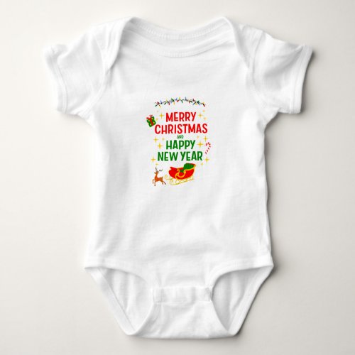 Merry Christmas and Happy New Year Baby Bodysuit