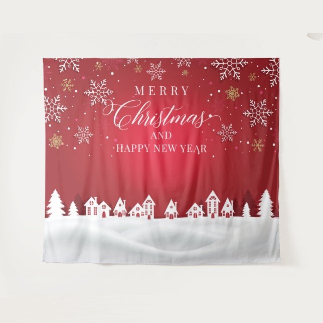 Merry Christmas and Happy New Year backdrop  (Front (Horizontal))