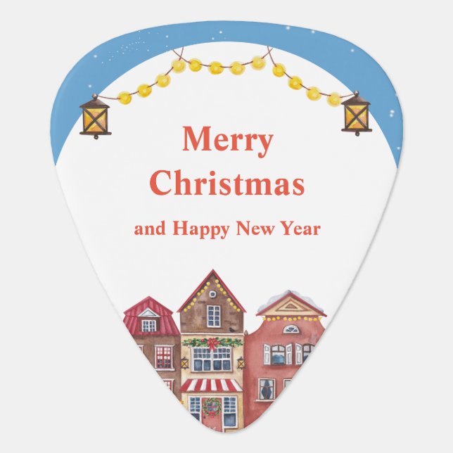 Merry Christmas and Happy New Year Best Standard  Guitar Pick (Front)