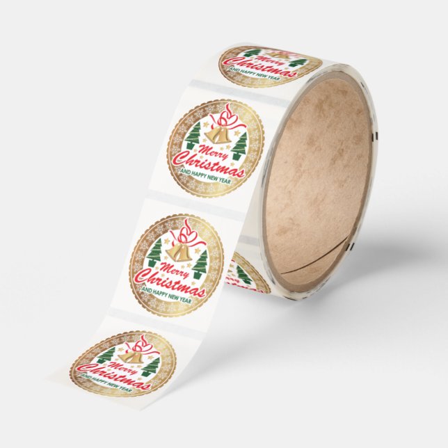 Merry Christmas and Happy New year Business Classic Round Sticker (Roll)