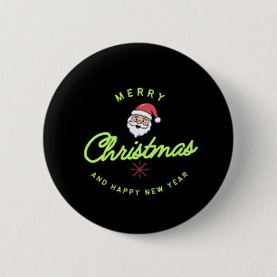Merry Christmas and Happy New Year Button
