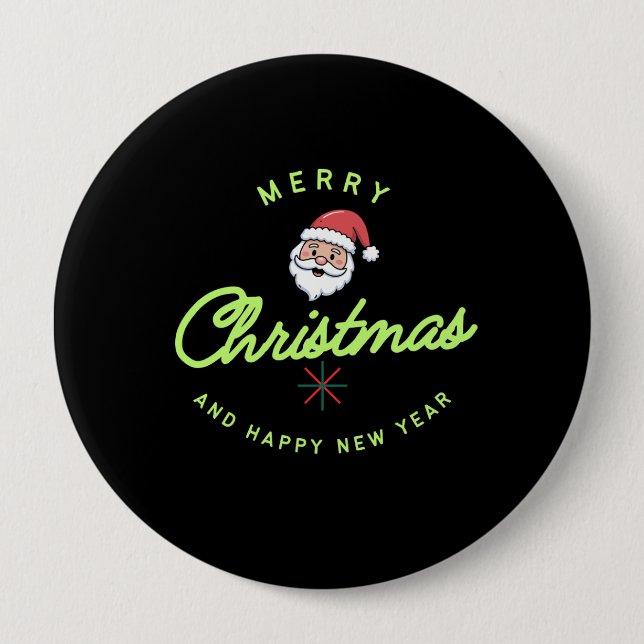 Merry Christmas and Happy New Year Button (Front)