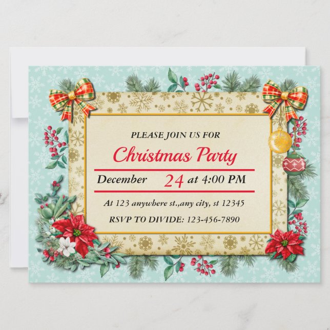 Merry Christmas and Happy New Year By Love Invitation (Front)