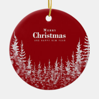 Merry Christmas and Happy New year card Ceramic Ornament