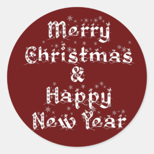 merry christmas and happy new year classic round s classic round sticker