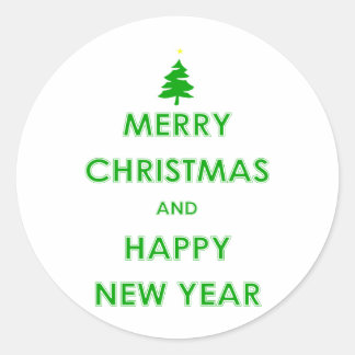 Merry Christmas and Happy New Year Classic Round Sticker
