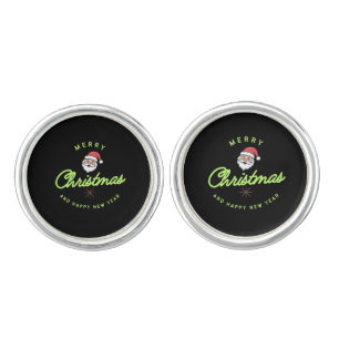 Merry Christmas and Happy New Year Cufflinks
