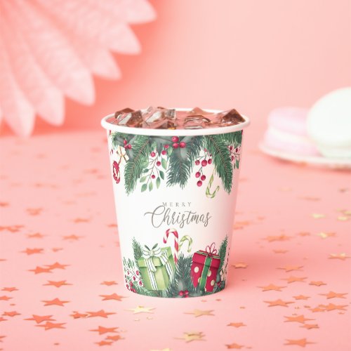 Merry Christmas and Happy New Year Decoration Tree Paper Cups