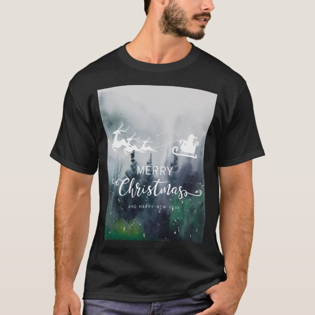 Merry Christmas and Happy New Year Design T-Shirt (Front)