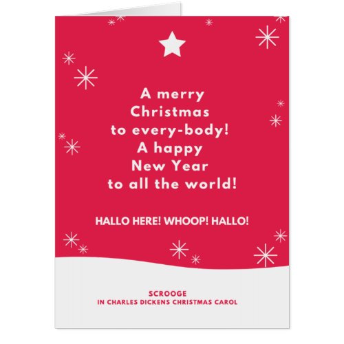 Merry Christmas and Happy New Year Dickens Quote Card