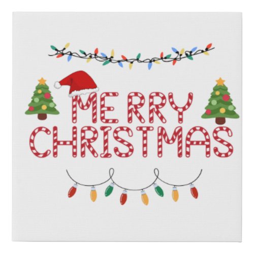 merry christmas and happy new year  faux canvas print