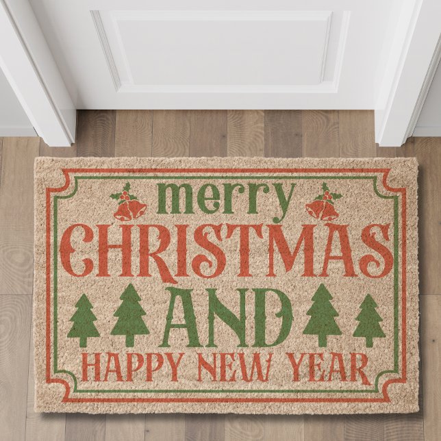 Merry Christmas And Happy New Year Fiber Doormat (Creator Uploaded)
