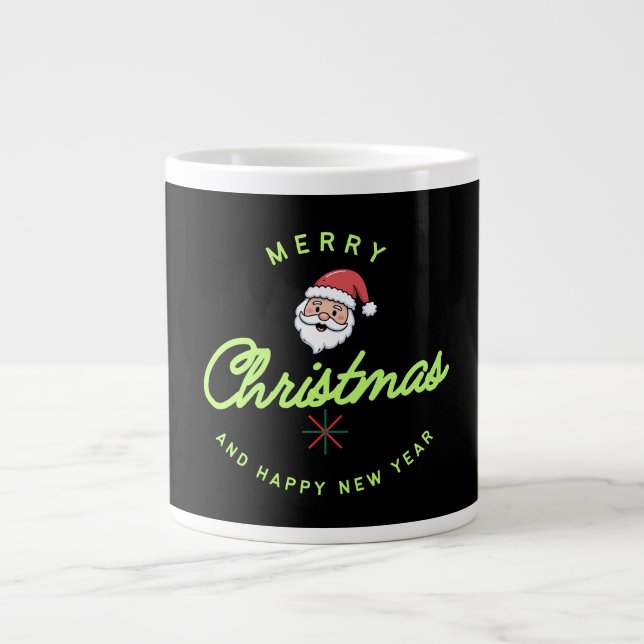 Merry Christmas and Happy New Year Giant Coffee Mug (Front)
