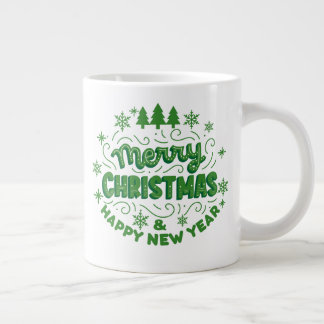 MERRY CHRISTMAS AND HAPPY NEW YEAR GIANT COFFEE MUG