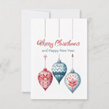 Merry Christmas and Happy New Year greeting card
