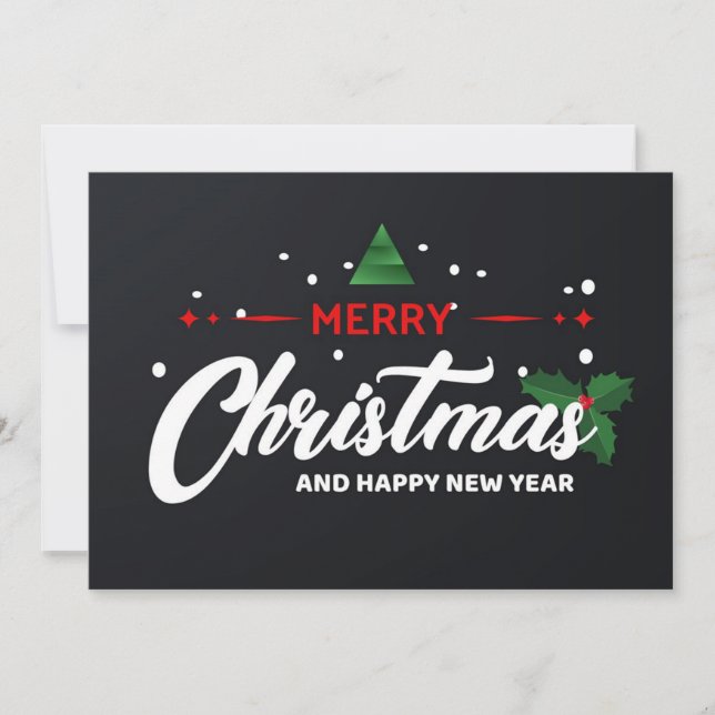 Merry Christmas and Happy New Year Holiday Card (Front)