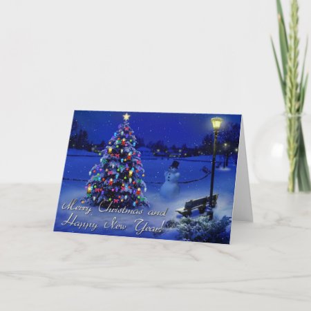 Merry Christmas And Happy New Year Holiday Card