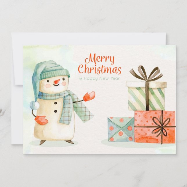 Merry Christmas and Happy New Year Holiday Card (Front)