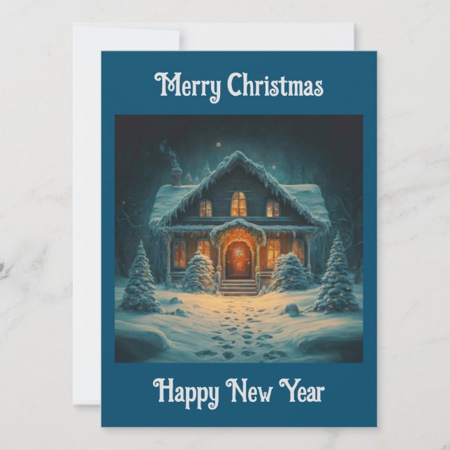 Merry Christmas and Happy New Year Holiday Card (Front)