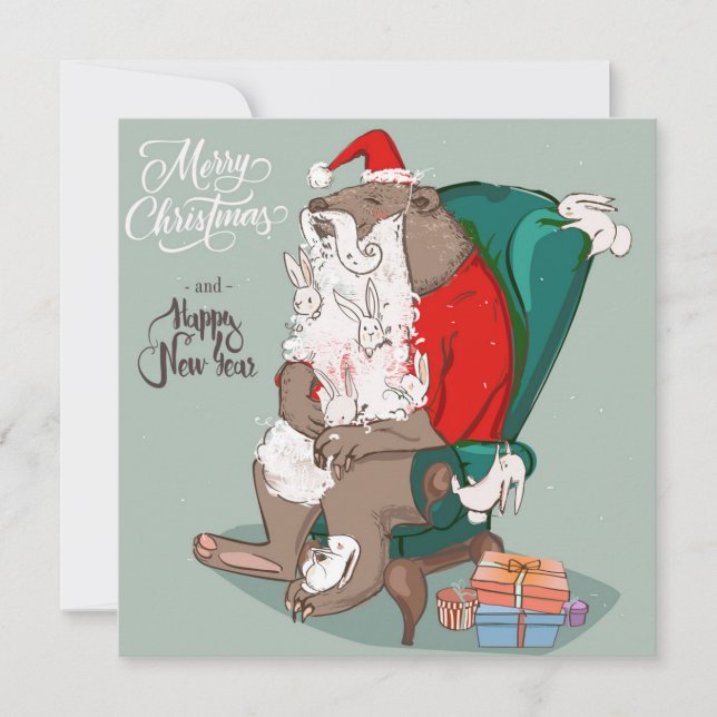 Merry Christmas and Happy New Year  Holiday Card (Front)