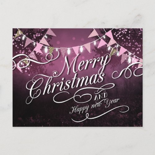 Merry Christmas and Happy New Year Holiday Postcard