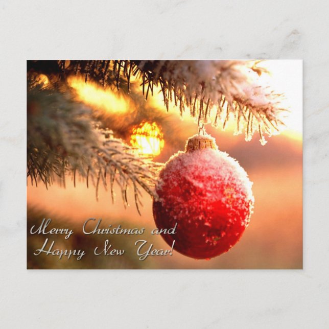 merry christmas and happy new year holiday postcard (Front)