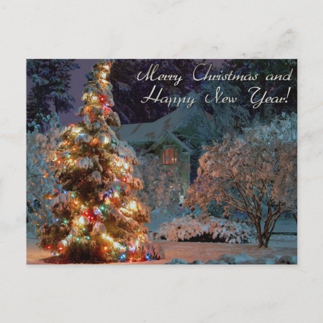merry christmas and happy new year holiday postcard (Front)