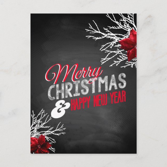 Merry Christmas and happy new year Holiday Postcard (Front)