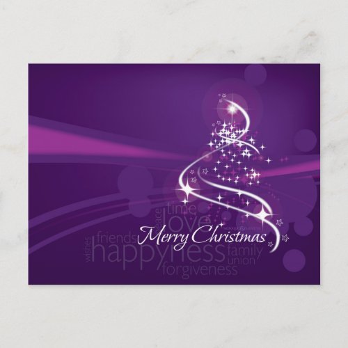 merry christmas and happy new year holiday postcard