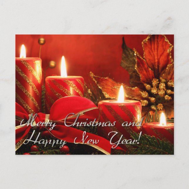 merry christmas and happy new year holiday postcard (Front)