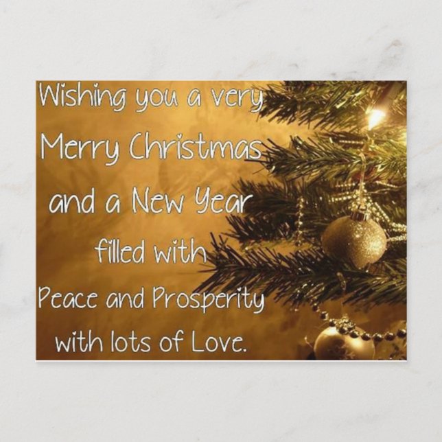 Merry Christmas And Happy New Year Holiday Postcard (Front)