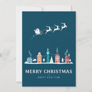 Merry Christmas and Happy New Year in Town Holiday Card