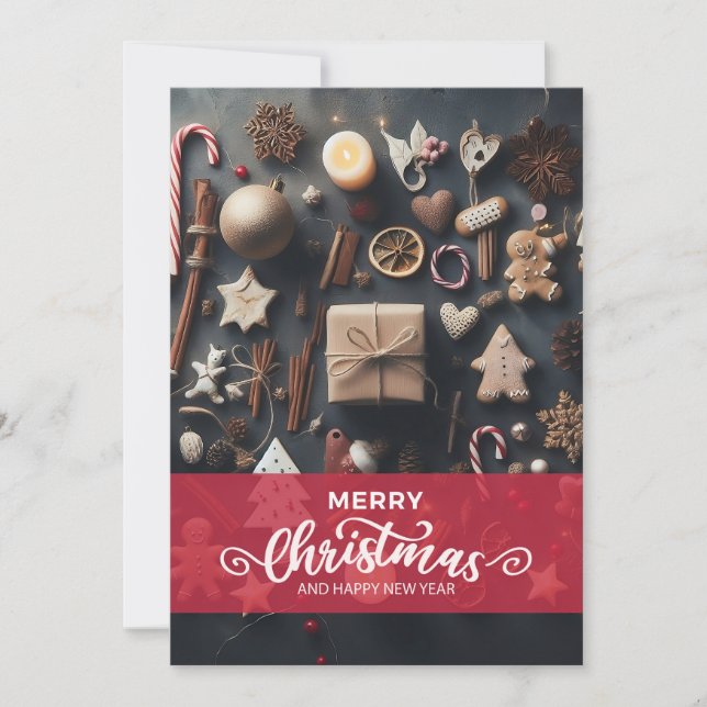 Merry Christmas and Happy New Year Invitation (Front)