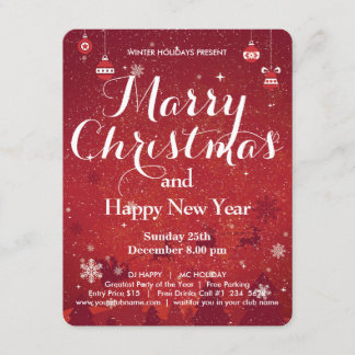 Merry Christmas And Happy New Year Invitation